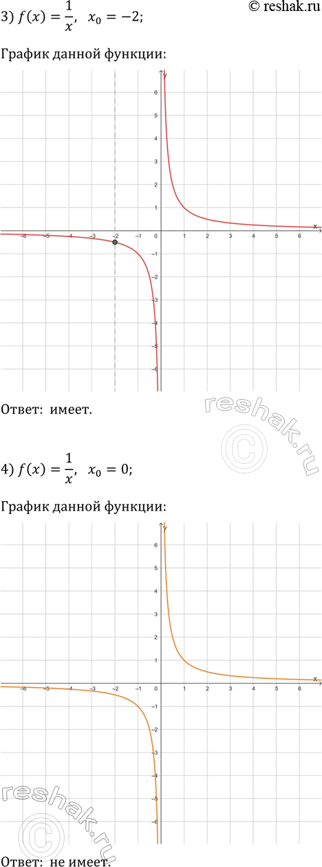 Решение задачи: 36.1. Построив график функции f, выясните, имеет ли функция f предел в точке x_0: 1) f(x)=2x-1, x_0=-1; 2) f(x)=(x^2-4)/(x-2), x_0=2; 3) f(x)=1/x, x_0=-2;