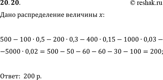 Решение задачи: 20.20. Общественная организация проводит беспроигрышную лотерею, прибыль от которой пойдёт па благотворительные цели. Каждый участник лотереи жертвует 500 р. и получает за это лотерейный билет, внутри которого написана сумма денежного приза.
