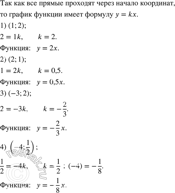Решение задачи: Записать формулой функцию, график которой - прямая, изображенная: 1) на рисунке 35,а; 2) на рисунке 35,б; 3) на рисунке 35,в; 4) на рисунке 35,г.Подобрать такие значения a и c, чтобы система уравнений {(x+y=5 имела: