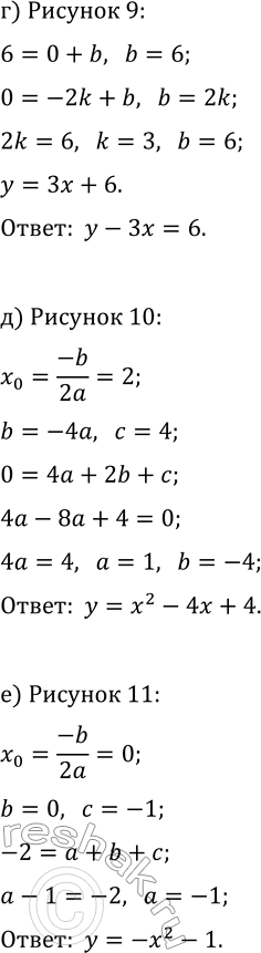 Решение задачи: 2.1. Запишите уравнение, график которого изображён на данном рисунке: а) Рис.6; в) рис.8; д) рис.10; б) рис.7; г) рис.9; е) рис.11.