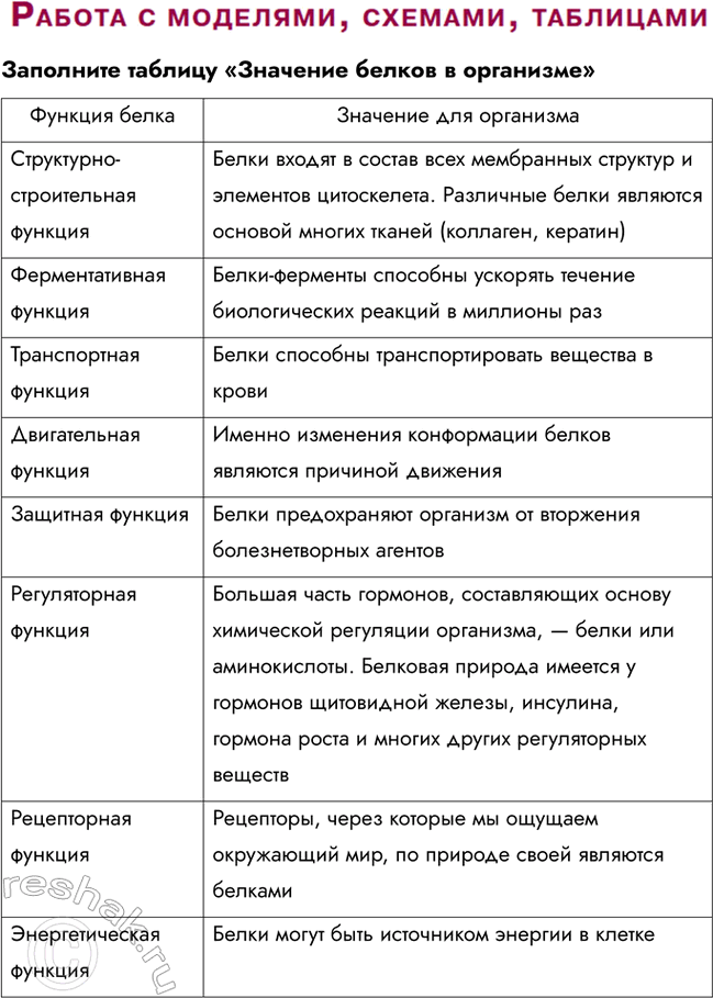 Решение задачи: § 5. Органические вещества клетки. Белки. Протеомика Какова роль белков в организме? Белки — аминокислотные полимеры, являются важнейшей химической составляющей любой клетки.