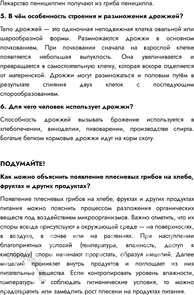 Решение задачи: § 24. ПЛЕСНЕВЫЕ ГРИБЫ И ДРОЖЖИ ВСПОМНИТЕ 1. Где поселяется плесень? Плесень поселяется на продуктах питания, органических материалах (на керамике, пластике, бумаге, ткани, бетоне, штукатурке, древесине), стенах, потолке, стыках на окнах.