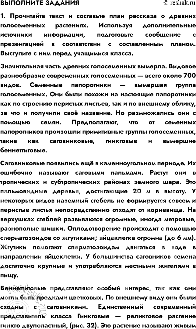 Решение задачи: § 8. ОТДЕЛ ГОЛОСЕМЕННЫЕ РАСТЕНИЯ ВСПОМНИТЕ 1. Какой жизненный цикл имеют моховидные? Жизненный цикл мха делится на две фазы: 1) Гаметофит — фаза образования растения из споры;