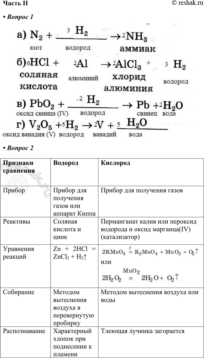 Решение задачи: Часть II 1. Составьте уравнения реакций на основе схем: а) N2 +________- > NH3 аммиак б) НСl + Аl - >
