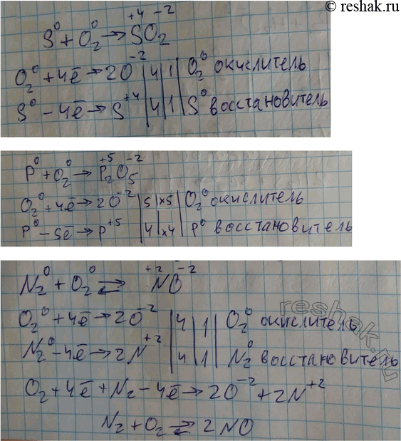 Решение задачи: Напишите уравнения реакций кислорода с неметаллами, о которых говорится в параграфе. Рассмотрите окислительно-восстановительные процессы. *Цитирирование задания со ссылкой на учебник производится исключительно в учебных целях для лучшего понимания разбора решения задания.