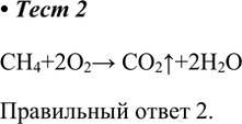 Решение задачи: 2. В результате полного сгорания метана образуются 1) углекислый газ и водород 3) оксид углерода(ІІ) и вода 2) углекислый газ и вода 4) углерод и вода CH4+2O2 >