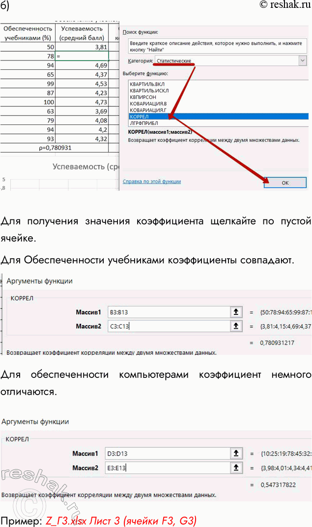 Решение задачи: 3. а) Для данных из таблицы, представленной на рис. 3.9, постройте две линейные регрессионные модели. Для изменения начального и конечного значения на осях координат, надо перейти в окно Формат оси.