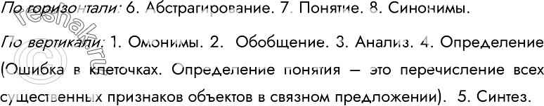 Решение задачи: 99.Разгадайте кроссворд "Понятие как форма мышления" По горизонтали. 6. Мысленное выделение одних признаков объекта и отвлечение от других. 7. Форма мышления, в которой отражаются существенные признаки отдельного объекта или некоторого множества объектов.