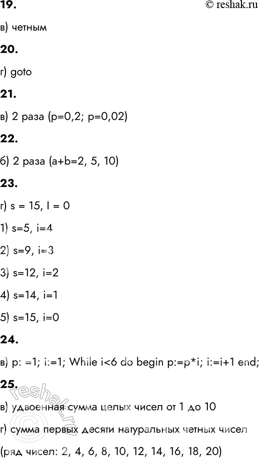 Решение задачи: Тестовые задания к главе 4 (стр.196 – 201) 1. Разработчиком языка Паскаль является: а) Блез Паскаль б) Никлаус Вирт в) Норберт Винер г) Эдсгер В.