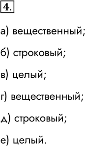 Решение задачи: 4. Определите типы следующих величин: а) вес человека; вещественный б) марка автомобиля; строковый в) год вашего рождения; целый г) площадь фигуры;