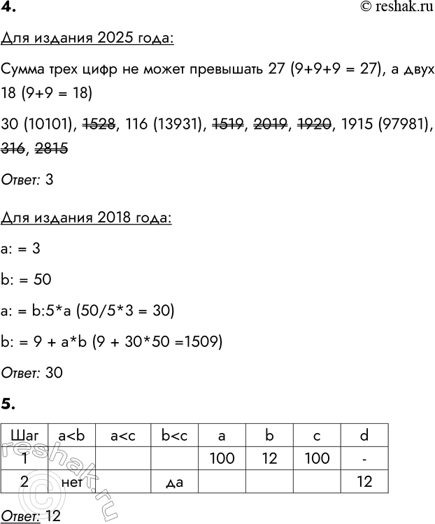 Решение задачи: ВАРИАНТ 2 Для издания 2025 года: 1. У исполнителя Вычислитель две команды, которым присвоены номера: 1. умножь на 5 2. вычти 5 Первая из них увеличивает число в 5 раз, вторая уменьшает его на 5.