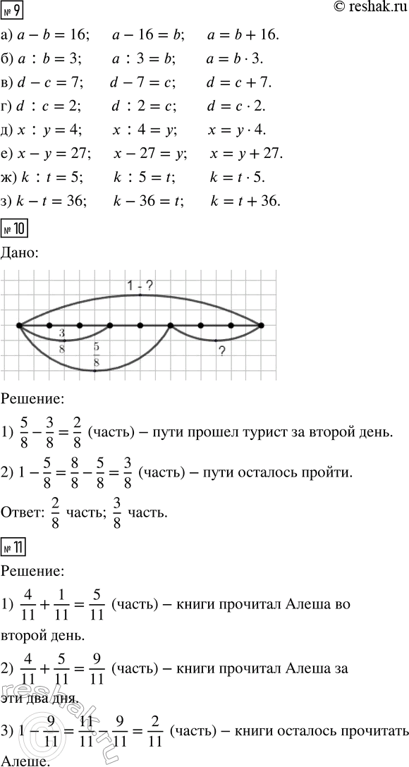 Решение задачи: 1. а) На сколько равных частей разделен квадрат на рисунке? Закрась красным цветом 4/9 квадрата. Какая часть квадрата осталась незакрашенной? б) Составь из чисел 4/9, 5/9 и 1 все возможные равенства.