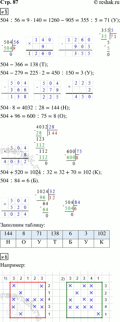 Решение задачи: 5. Выполни вычисления. Заполни пропуски полученными результатами. Узнай, о каком подарке ко дню рождения мечтает Витя. Для этого запиши в таблицу под числами соответствующие буквы.