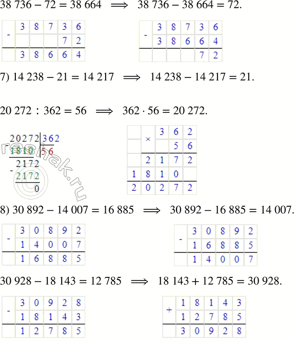 Решение задачи: 164. Вставь пропущенные числа, чтобы получились верные равенства. 1) 77 532 : ... = 84 2) 257 · ... = 3855 77 532 - ...