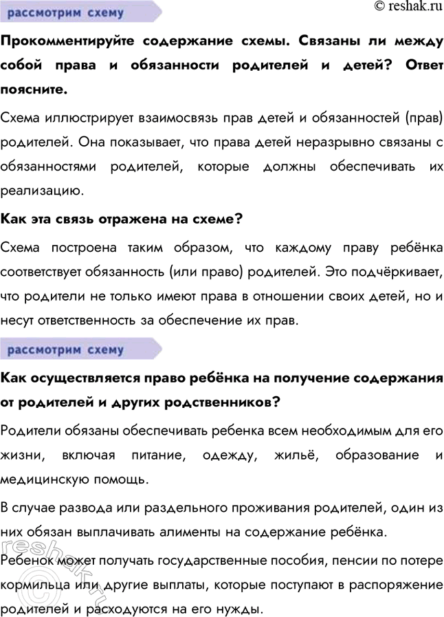 Решение задачи: § 14. Семья под защитой закона ЗАДУМАЕМСЯ В ответ на просьбу родителей помочь в чём-то подросток отвечает: «Не хочу, не могу».