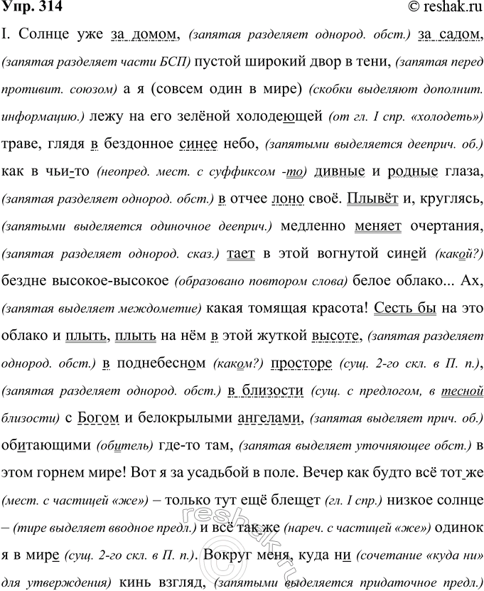 Решение задачи: 314 Прочитайте и запишите один из фрагментов романа И. А. Бунина “Жизнь Арсеньева», соблюдая нормы правописания. Графически обозначьте однородные члены как члены предложения.