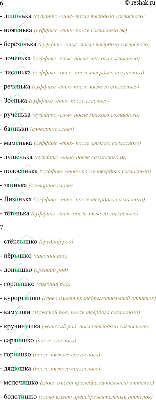 Решение задачи: 89. Спишите, вставляя пропущенные буквы. Выделите суффиксы имён существительных. 1. Рассказ...ик, бан...ик, переплёт...ик, барабан...ик, бетон...ик, кровель...ик, добыт...ик, забой...ик, объезд...ик, перевод...ик, учёт-...ик, свар...ик, фонар...ик.
