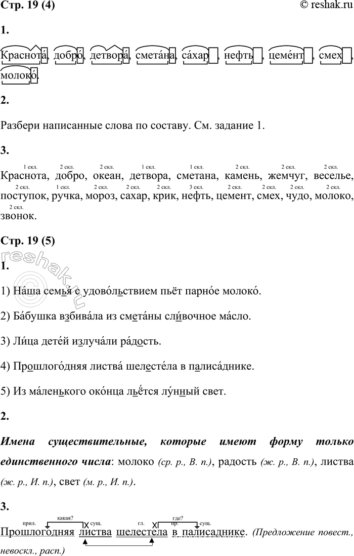 Решение задачи: 4 1. Выпиши существительные, которые имеют форму только единственного числа. Расставь ударение. Краснота, добро, океан, детвора, сметана, камень, жемчуг, веселье, поступок, ручка, мороз, сахар, крик, нефть, цемент, смех, чудо, молоко, звонок.