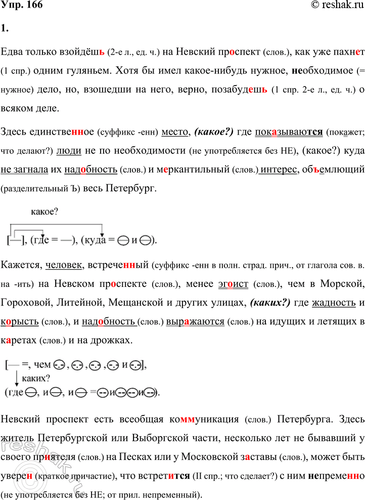 Решение задачи: 166 1. Спишите текст, вставляя пропущенные буквы, знаки препина- ния и раскрывая скобки. Докажите, что данные предложения являются сложноподчинёнными с придаточными определительными:
